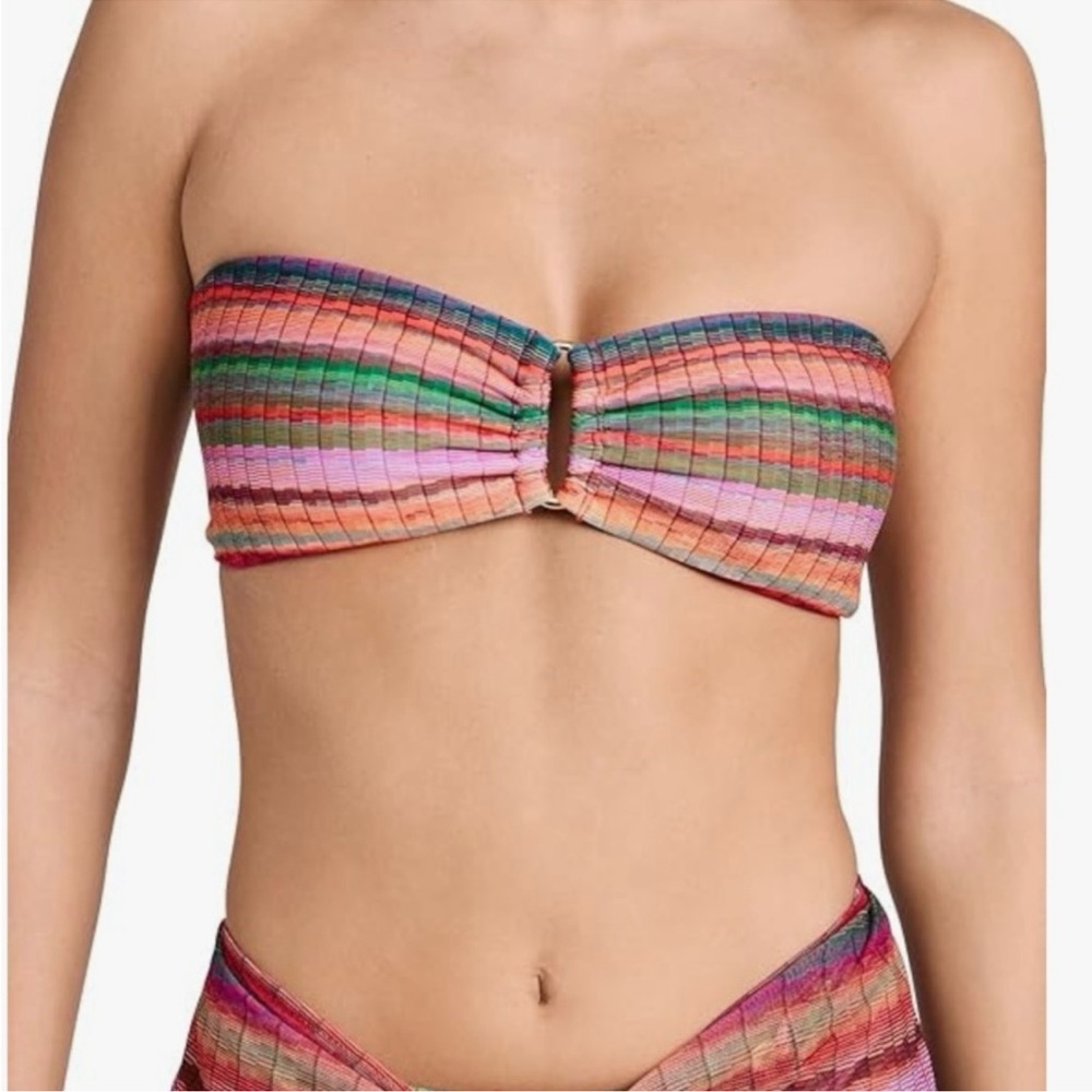 Multicolor Strapless Bikini Top